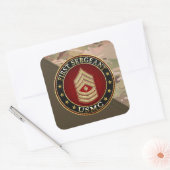 U.S. Marines: Erster Sergeant (USMC 1stSgt) [3D] Quadratischer Aufkleber (Umschlag)