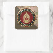 U.S. Marines: Erster Sergeant (USMC 1stSgt) [3D] Quadratischer Aufkleber (Tasche)