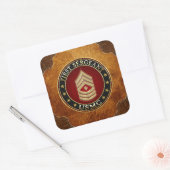 U.S. Marines: Erster Sergeant (USMC 1stSgt) [3D] Quadratischer Aufkleber (Umschlag)