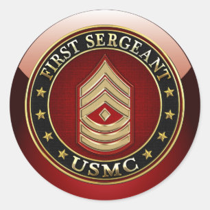 U.S. Marines: Erster Sergeant (USMC 1stSgt) [3D] Runder Aufkleber