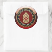 U.S. Marines: Erster Sergeant (USMC 1stSgt) [3D] Runder Aufkleber (Tasche)
