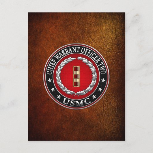 U.S. Marines: Hauptbefehl Zwei (USMC CWO-2) [3D] Postkarte (Vorderseite)