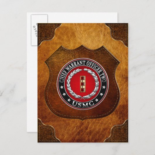 U.S. Marines: Hauptbefehl Zwei (USMC CWO-2) [3D] Postkarte (Vorne/Hinten)