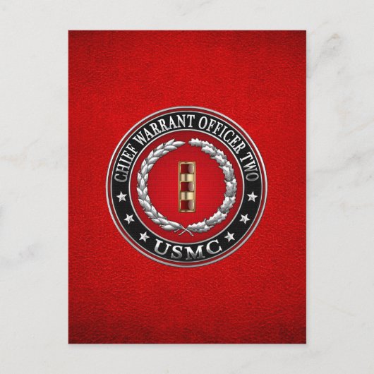 U.S. Marines: Hauptbefehl Zwei (USMC CWO-2) [3D] Postkarte (Vorderseite)