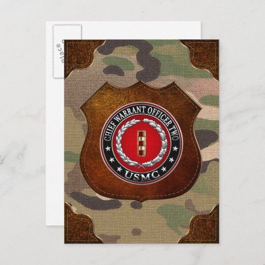 U.S. Marines: Hauptbefehl Zwei (USMC CWO-2) [3D] Postkarte (Vorne/Hinten)