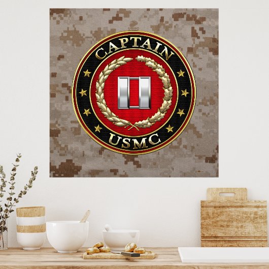 U.S. Marines: Kapitän (USMC Capt) [3D] Poster (Küche)