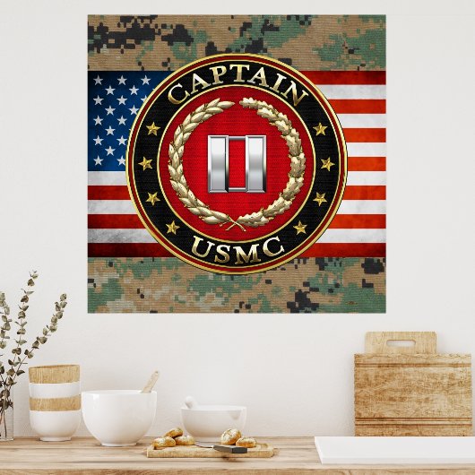 U.S. Marines: Kapitän (USMC Capt) [3D] Poster (Küche)