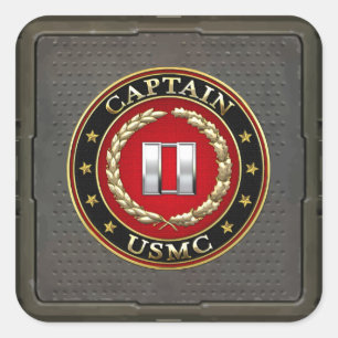 U.S. Marines: Kapitän (USMC Capt) [3D] Quadratischer Aufkleber