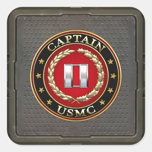 U.S. Marines: Kapitän (USMC Capt) [3D] Quadratischer Aufkleber (Vorderseite)