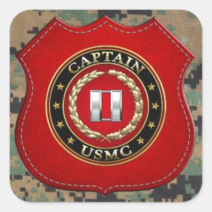 U.S. Marines: Kapitän (USMC Capt) [3D] Quadratischer Aufkleber