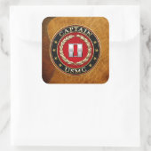 U.S. Marines: Kapitän (USMC Capt) [3D] Quadratischer Aufkleber (Tasche)