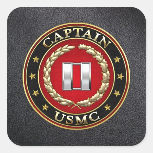 U.S. Marines: Kapitän (USMC Capt) [3D] Quadratischer Aufkleber (Vorderseite)