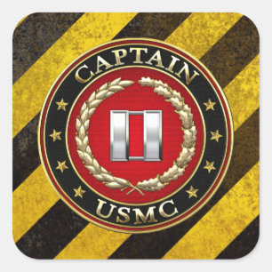 U.S. Marines: Kapitän (USMC Capt) [3D] Quadratischer Aufkleber