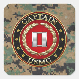 U.S. Marines: Kapitän (USMC Capt) [3D] Quadratischer Aufkleber