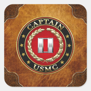 U.S. Marines: Kapitän (USMC Capt) [3D] Quadratischer Aufkleber