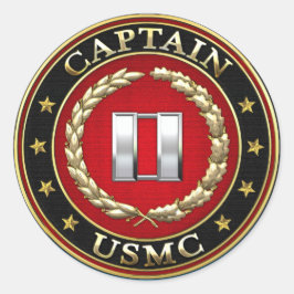 U.S. Marines: Kapitän (USMC Capt) [3D] Runder Aufkleber