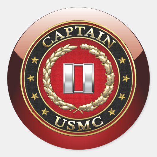 U.S. Marines: Kapitän (USMC Capt) [3D] Runder Aufkleber (Vorderseite)