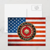 U.S. Marines: Major (USMC Maj) [3D] Postkarte (Vorne/Hinten)