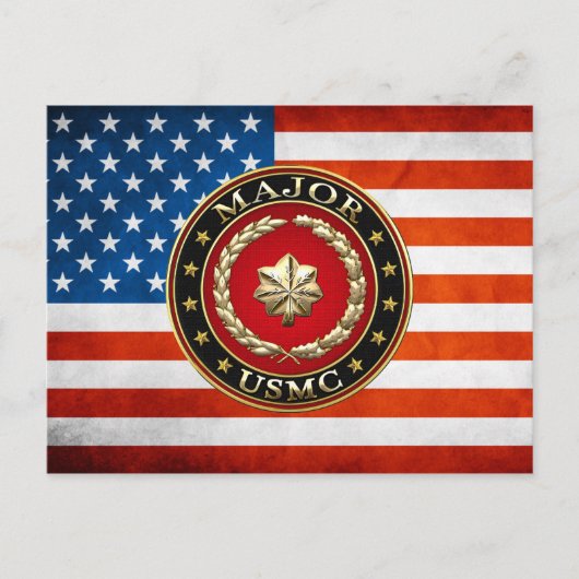 U.S. Marines: Major (USMC Maj) [3D] Postkarte (Vorderseite)
