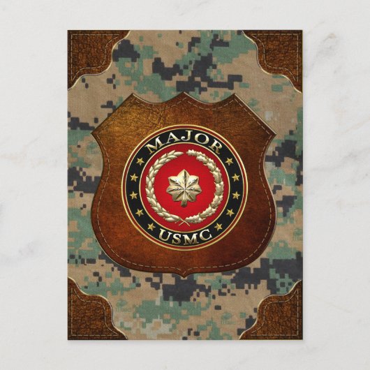 U.S. Marines: Major (USMC Maj) [3D] Postkarte (Vorderseite)