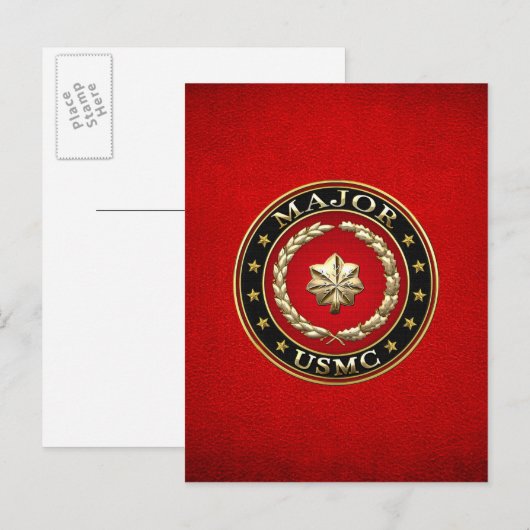 U.S. Marines: Major (USMC Maj) [3D] Postkarte (Vorne/Hinten)