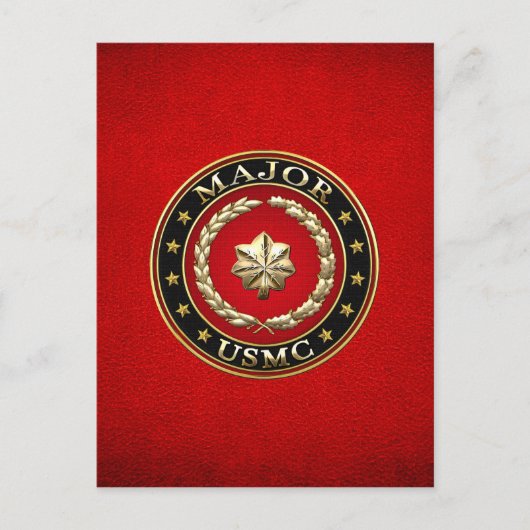 U.S. Marines: Major (USMC Maj) [3D] Postkarte (Vorderseite)