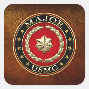 U.S. Marines: Major (USMC Maj) [3D] Quadratischer Aufkleber