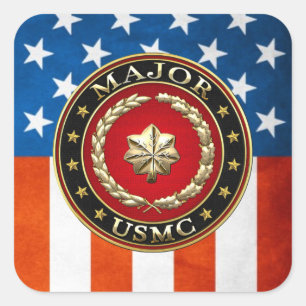 U.S. Marines: Major (USMC Maj) [3D] Quadratischer Aufkleber