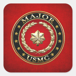 U.S. Marines: Major (USMC Maj) [3D] Quadratischer Aufkleber