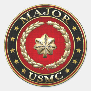 U.S. Marines: Major (USMC Maj) [3D] Runder Aufkleber