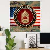 U.S. Marines: Master Sergeant (USMC MSgt) [3D] Poster (Heimbüro)