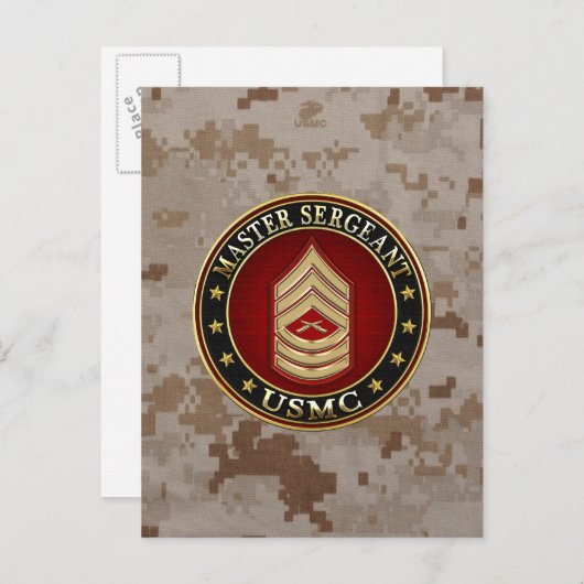 U.S. Marines: Master Sergeant (USMC MSgt) [3D] Postkarte (Vorne/Hinten)