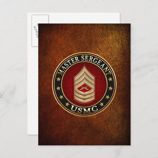 U.S. Marines: Master Sergeant (USMC MSgt) [3D] Postkarte (Vorne/Hinten)