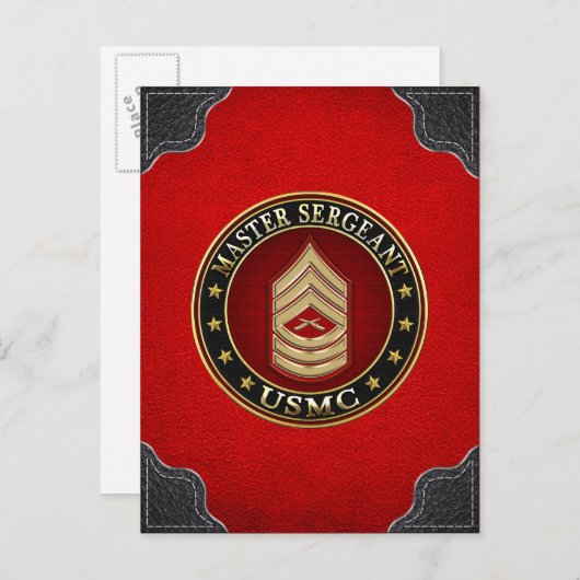 U.S. Marines: Master Sergeant (USMC MSgt) [3D] Postkarte (Vorne/Hinten)