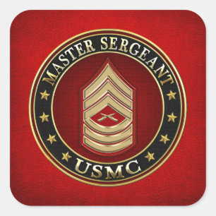U.S. Marines: Master Sergeant (USMC MSgt) [3D] Quadratischer Aufkleber