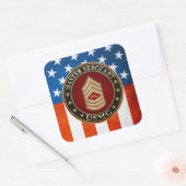 U.S. Marines: Master Sergeant (USMC MSgt) [3D] Quadratischer Aufkleber (Umschlag)
