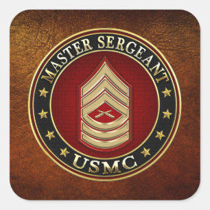 U.S. Marines: Master Sergeant (USMC MSgt) [3D] Quadratischer Aufkleber