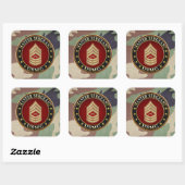 U.S. Marines: Master Sergeant (USMC MSgt) [3D] Quadratischer Aufkleber (Blatt)