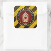 U.S. Marines: Master Sergeant (USMC MSgt) [3D] Quadratischer Aufkleber (Tasche)