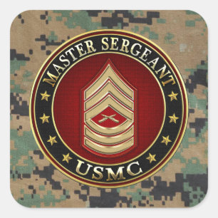 U.S. Marines: Master Sergeant (USMC MSgt) [3D] Quadratischer Aufkleber