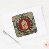 U.S. Marines: Master Sergeant (USMC MSgt) [3D] Quadratischer Aufkleber (Umschlag)