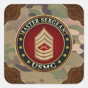 U.S. Marines: Master Sergeant (USMC MSgt) [3D] Quadratischer Aufkleber