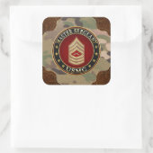 U.S. Marines: Master Sergeant (USMC MSgt) [3D] Quadratischer Aufkleber (Tasche)