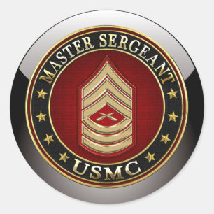 U.S. Marines: Master Sergeant (USMC MSgt) [3D] Runder Aufkleber