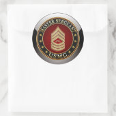 U.S. Marines: Master Sergeant (USMC MSgt) [3D] Runder Aufkleber (Tasche)