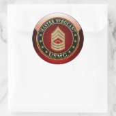 U.S. Marines: Master Sergeant (USMC MSgt) [3D] Runder Aufkleber (Tasche)