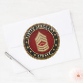 U.S. Marines: Master Sergeant (USMC MSgt) [3D] Runder Aufkleber (Umschlag)