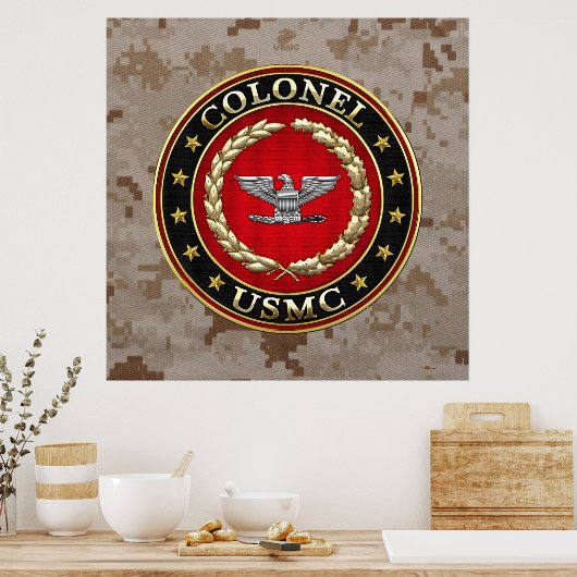 U.S. Marines: Oberst (USMC Col) [3D] Poster (Küche)