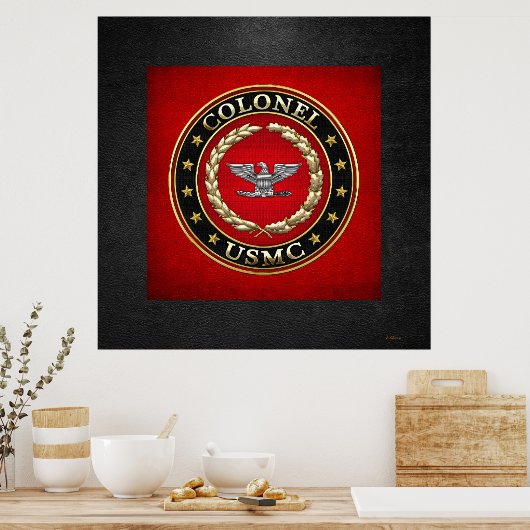 U.S. Marines: Oberst (USMC Col) [3D] Poster (Küche)