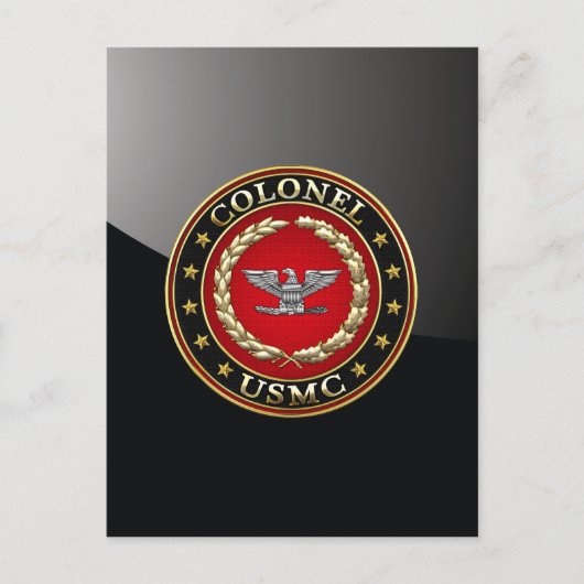 U.S. Marines: Oberst (USMC Col) [3D] Postkarte (Vorderseite)